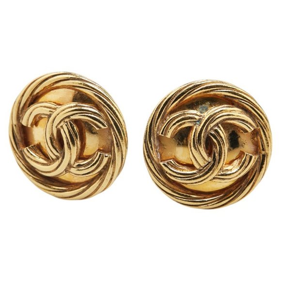 CHANEL Green Coco Mark Earrings - Picture 1 of 6